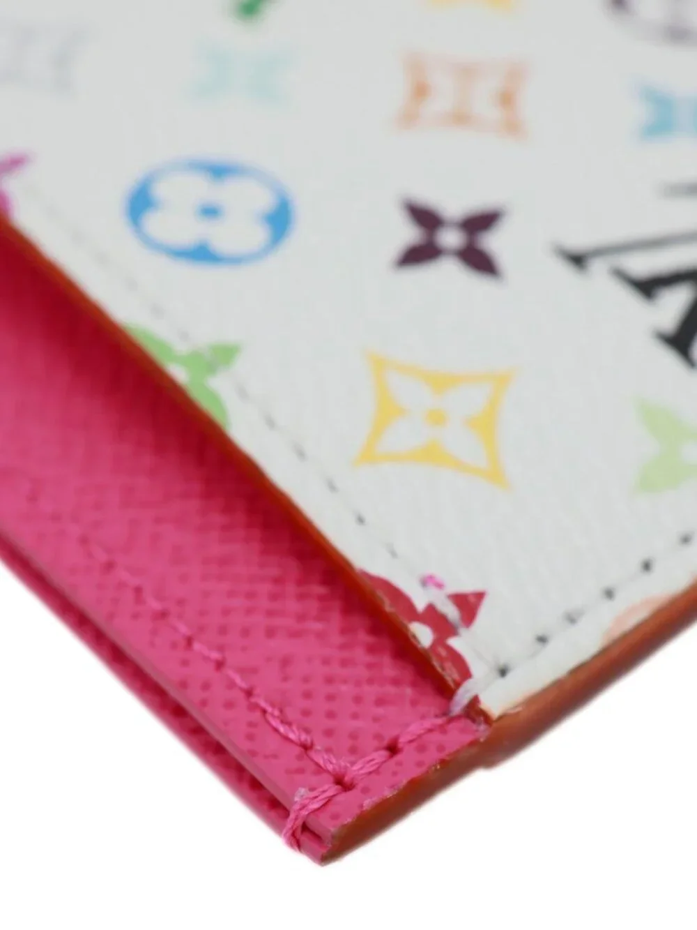 Louis Vuitton  x TM Multicolor Monogram Canvas Card Holder Pink